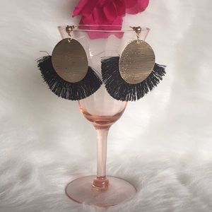 🌹Palm Beach Boho Style Black Fringe Earrings